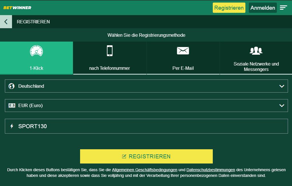 Betwinner Signup Mobile