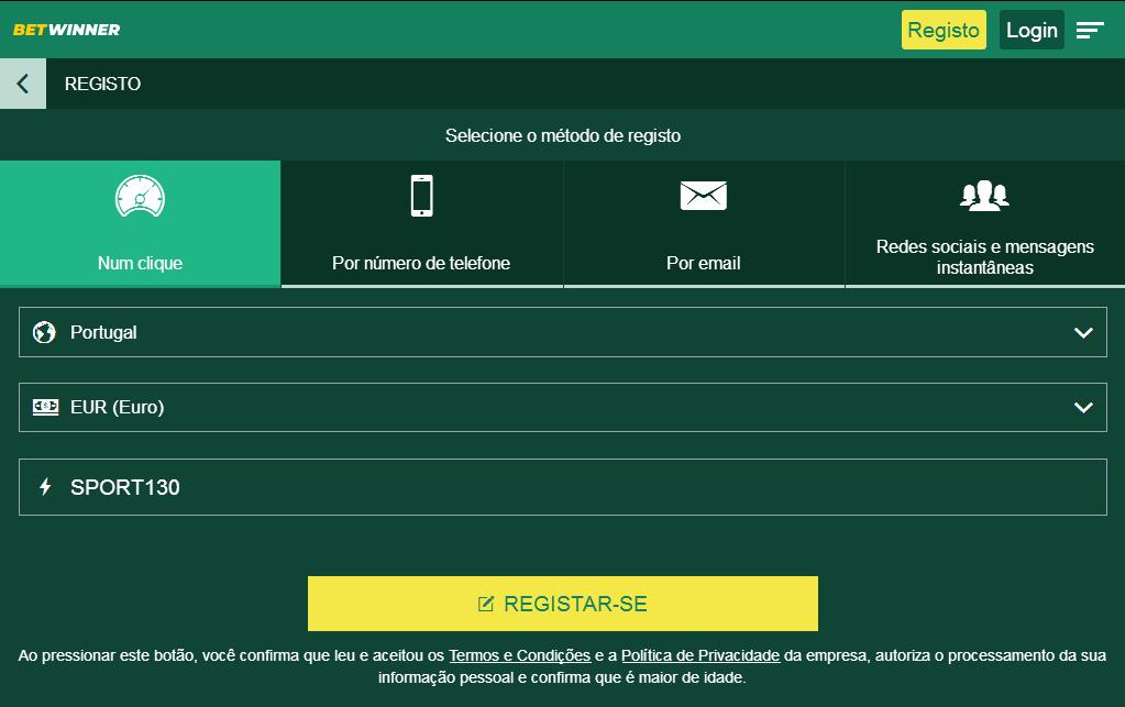 Betwinner Signup Mobile