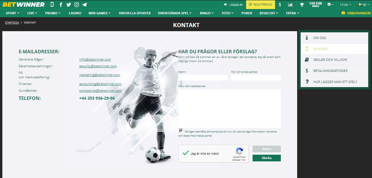 Betwinner Kundservice